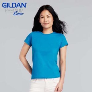 Gildan 76000L 5.3oz Premium Cotton Ladies Ring Spun T-Shirt