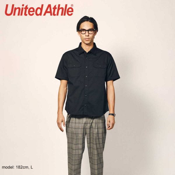 United Athle 1772-01 T/C Short Sleeve Work Shirt with Pocket